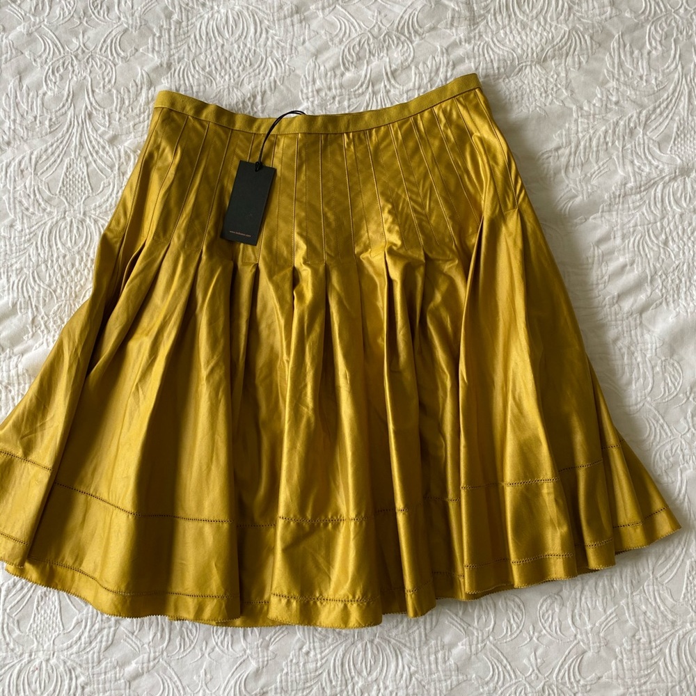 Ted Baker Mustard-Gold Midi skirt